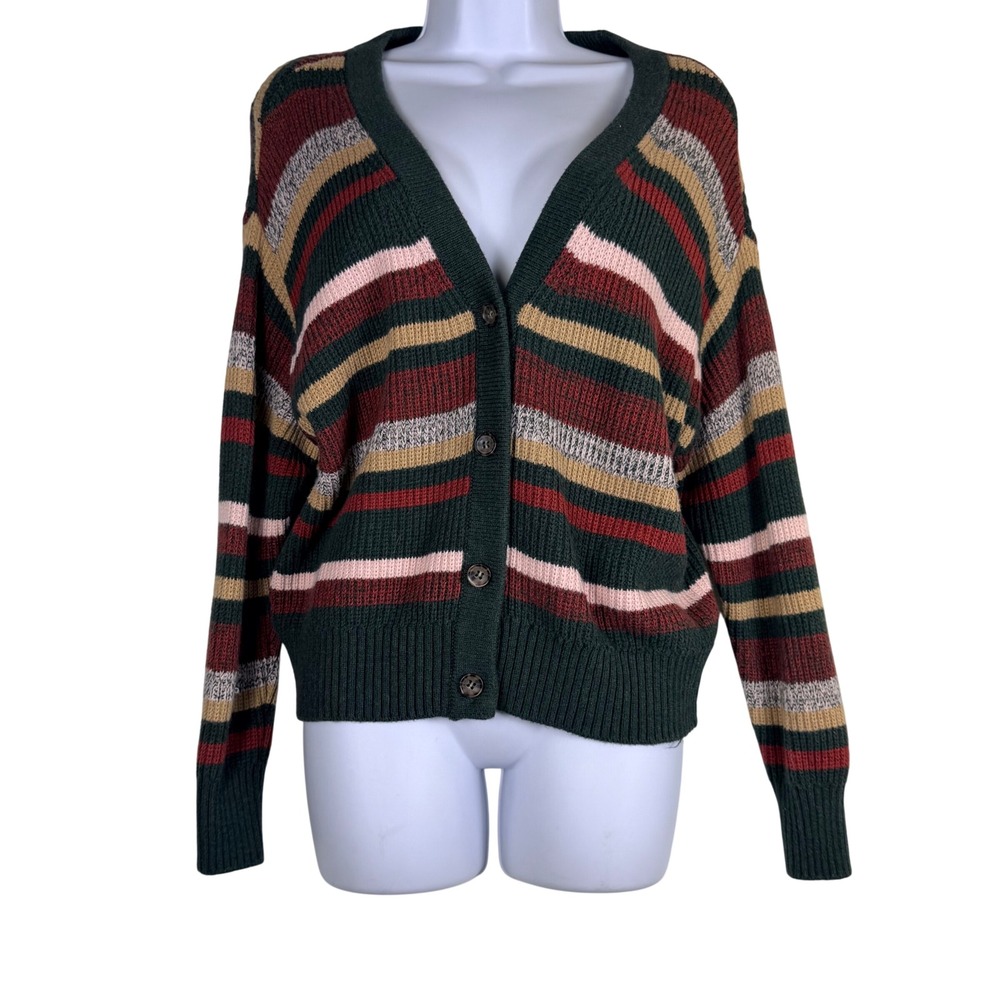Marine Layer Robin Striped Cardigan Knit Sweater S Grandmacore Boho Wool Blend